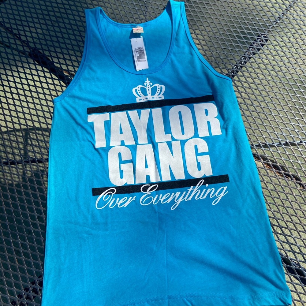 PRINTED AA Teal Taylor Gang tank